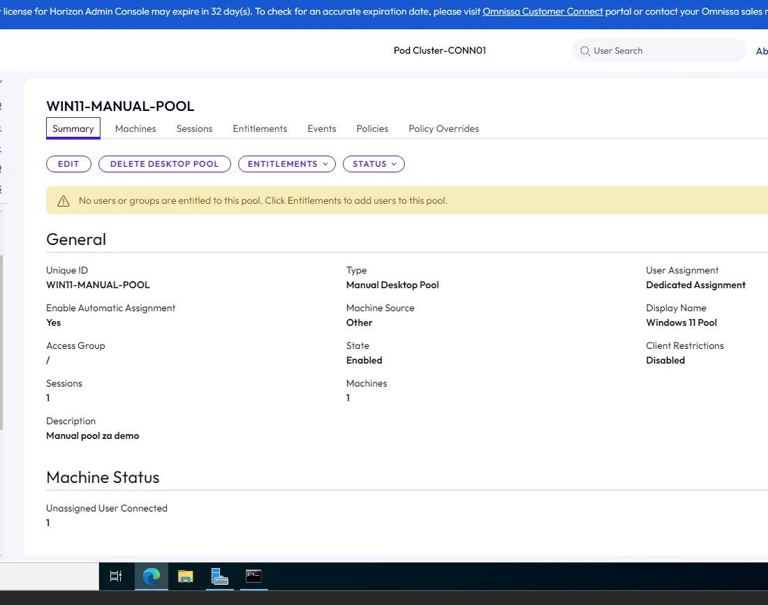Desktop Pool Configuration